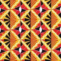 Abstract geometric red black yellow pattern design vector