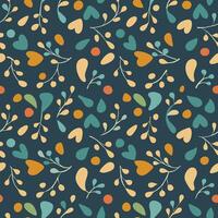 Seamless pattern with abstract floral hearts and dots vector