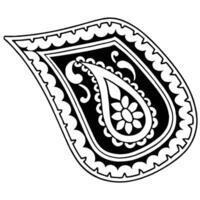 Black and white paisley pattern design element vector