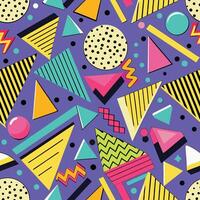 Vibrant 80s retro geometric pattern seamless design vector
