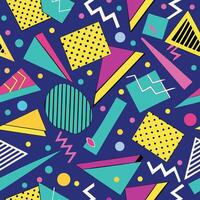 Vibrant 90s style geometric seamless pattern vector
