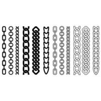 Set of chains in black and white colors. illustration for your design vector