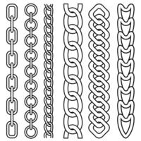 Set of different chains isolated on a white background. illustration. vector