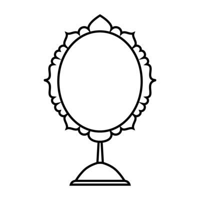 mirror web icon over white background, line and fill style, illustration.