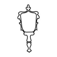 antique mirror icon over white background, line style, illustration vector