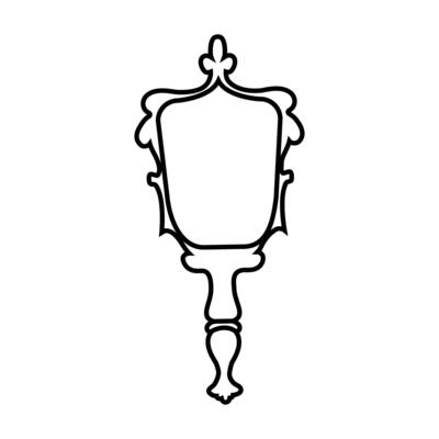 antique mirror icon over white background, line style, illustration