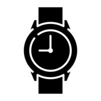 Wristwatch solid icon. Watch illustration isolated on white. Watch glyph style design, designed for web and app. Eps 10 vector