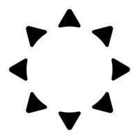 Geometric circular, radial element. Abstract concentric, radial, radiating motif vector