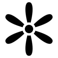 Simple Flower Icon. Flat black symbol. Pictogram is isolated on a white background. Designed for web and software interfaces. vector