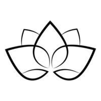 Lotus flower icon. Simple illustration of lotus flower icon for web. vector