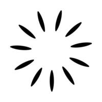Sun icon. Starburst, sunburst element. Radiating from the center of a circle. vector