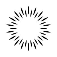 Sun icon. Radial, radiating, converging lines. Starburst, sunburst element vector