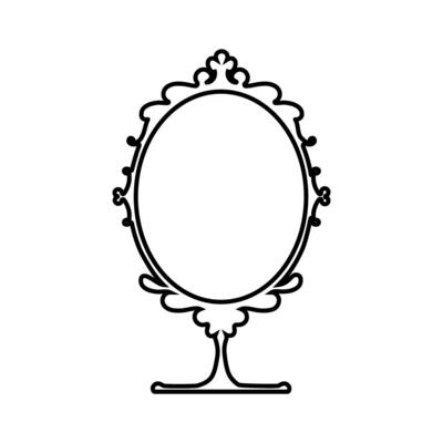 mirror icon over white background, line detail style, illustration
