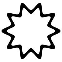 Starburst icon. Style is flat icon symbol, black color, white background. vector