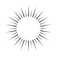 Sunshine icon or sign. Rays of the sun illustration sign. Solar corona symbol. Sun web icon. Shine symbol design for web and app. vector