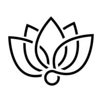 lotus flower icon over white background, line style, illustration design. vector