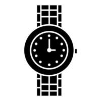 Wristwatch solid icon. Watch illustration isolated on white. Watch glyph style design, designed for web vector