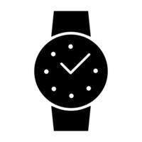 Wristwatch solid web icon. Watch illustration isolated on white. Watch glyph style design, designed for web and app. Eps 10 vector