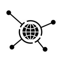 Global connection icon, illustration. Flat design style eps 10 vector