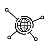 Global network line icon, concept illustration, outline symbol, sign, linear symbol. vector
