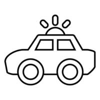 Police car icon. Outline police car icon for web design isolated on white background vector