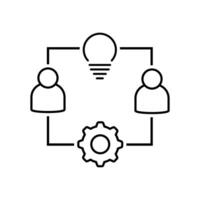 Teamwork web icon, concept illustration, outline symbol, sign, linear symbol. vector