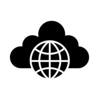 Cloud computing icon, concept illustration, flat symbol, glyph sign. vector