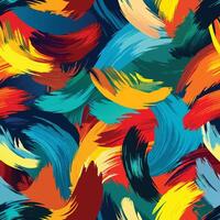 Vibrant Abstract Paint Brush Strokes Seamless Pattern for Fabric and Wallpape vector