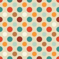 Seamless retro polka dot pattern with colorful circles vector