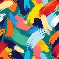 Seamless Colorful Paint Stroke Texture Artistic Abstract Digital Print Background vector