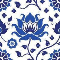 Seamless pattern design inspired by traditional motifs for textile and surface applications vector