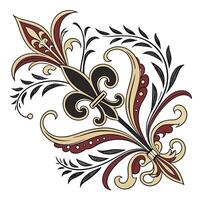 High resolution baroque style ornament pattern design for print and digital media vector