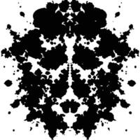 Symmetrical black ink blot rorschach test image vector