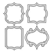 Collection of Nine Elegant Vintage Label Frames for Design Projects vector
