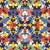 Abstract colorful rorschach ink blot seamless pattern vector
