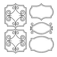 Set of Nine Vintage Elegant Label Frame Templates for Design Projects vector