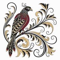 High resolution opulent baroque style ornament pattern for design projects and decorative applications vector