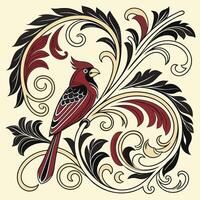 Opulent baroque style ornament pattern design for print and digital media vector