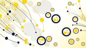 Dynamic Abstract Background with Yellow Black Circles and Lines vector