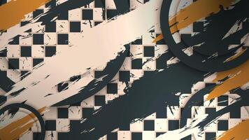 Modern Grunge Abstract Checkerboard Background with Brush Stroke and Circle Elements vector