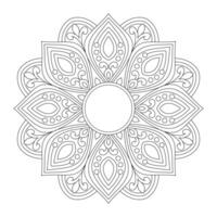 Flower black and white background of a mandala coloring page, file vector