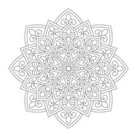 black and white background flower coloring page of a mandala, file vector
