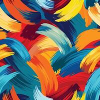 Hand-Painted Abstract Brush Strokes Repeat Pattern Modern Colorful Textile Design vector