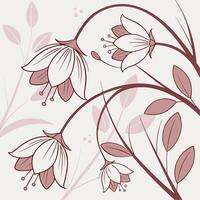 Elegant floral design with delicate bell shaped flowers and subtle leaf motifs in a soft color palette vector