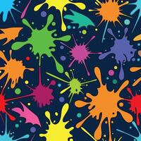 Abstract colorful paint splatter seamless pattern vector
