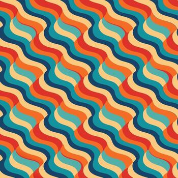 Abstract retro wave pattern background design vector