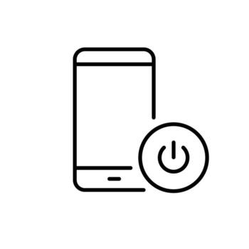 Mobile Phone with External Power Button Icon, Minimal Line Design for Digital Detox, Screen Off, Tech Shutdown, App Timeout, Isolated Icon vector