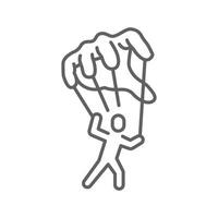 Micromanagement Icon, Puppet Control Hand Holding Small Person Symbol, Editable Stroke Outline for Burnout, Workplace Domination, and Loss of Autonomy at Work vector