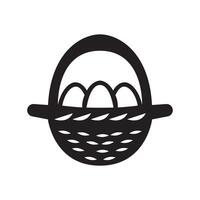 Silhouette of an Easter basket with eggs vector