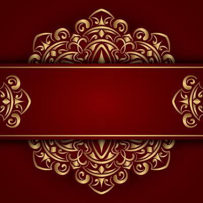 Golden Mandala on Red Background